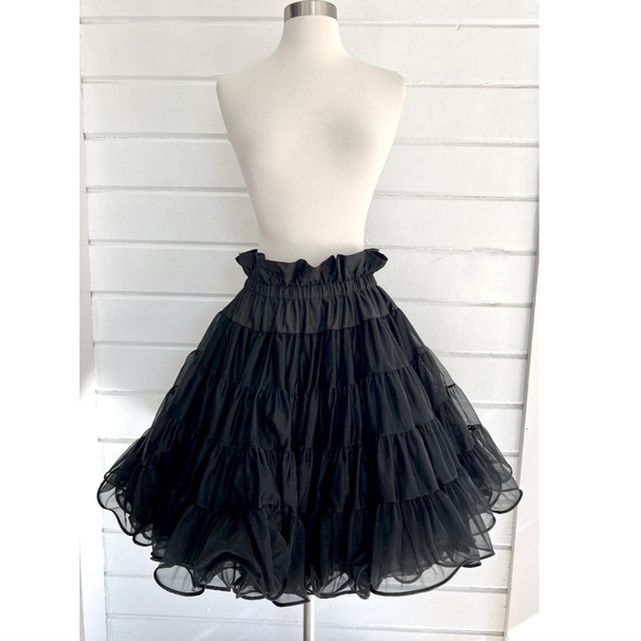 Vintage MALCO MODES Extra Full Short Petticoat  in Black - M - Picture 1 of 7